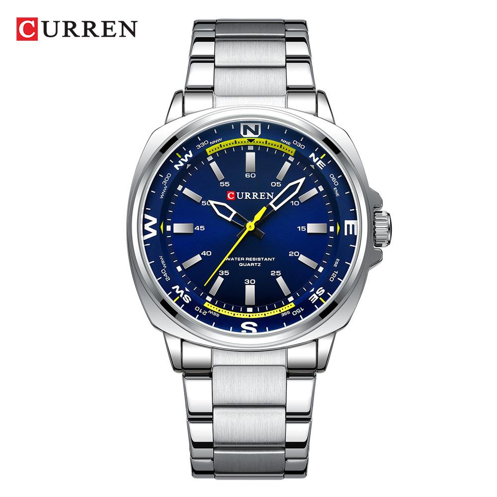 CURREN 8455 Men s Waterproof Sports Quartz Wristwatch with Steel Band