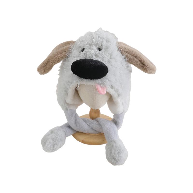 New Children's Hat Winter Plus Velvet Warm Hat Air Wrapped Outdoor Children's Cute Pudding Dog Plush Ear Protection Hat
