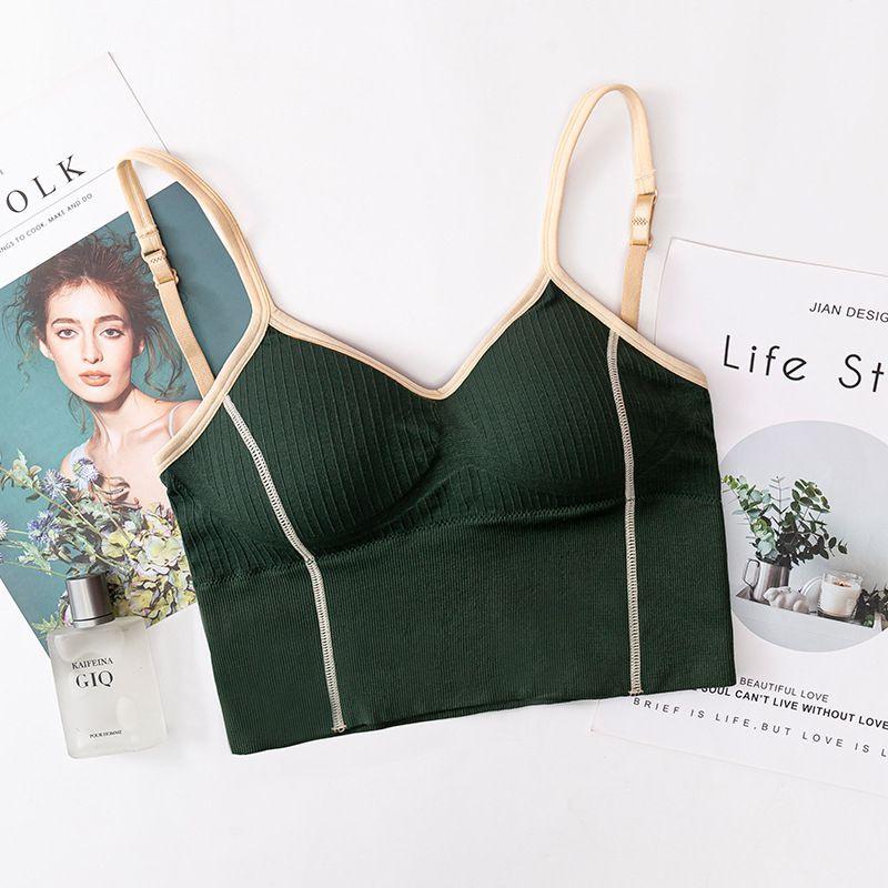 Comfortable Scoop Bralette Tops With U Back And Adjustable Straps For Women