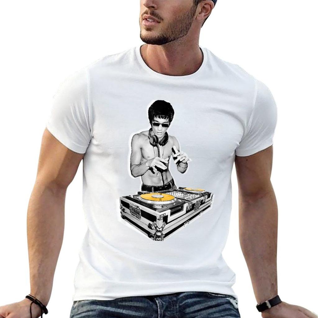 Bruces Dj Vintage Deejay Party Kung Fu Fan Music Lover Shirt Tshirt Tops Graphic Shirts Vintage T Shirt Unisex