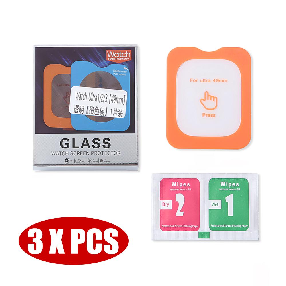 1/3/5Pcs Tempered Glass Screen Protector for Apple Watch Ultra 49mm Accessories HD Film IWatch Ultra Automatic Installation Kits