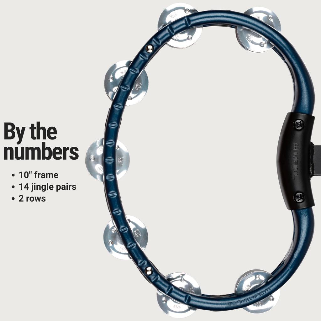 MEINL Percussion Traditional ABS Tambourine, Aluminum Jingles, Blue, TMT2A-B