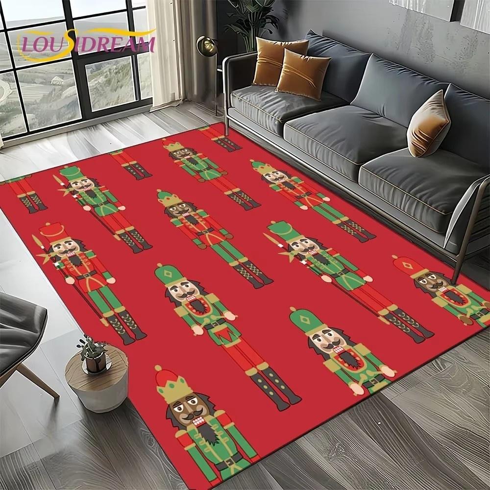 Cartoon Christmas Tree New Year Nutcracker Fairy Tales Carpet Rug for Living Room Bedroom Home Sofa Decoration,Kids Floor Mat
