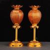 H24cm Aluminum gilded palace candlestick Buddhist temple supplies temple Household Sacrifice feng shui blessing