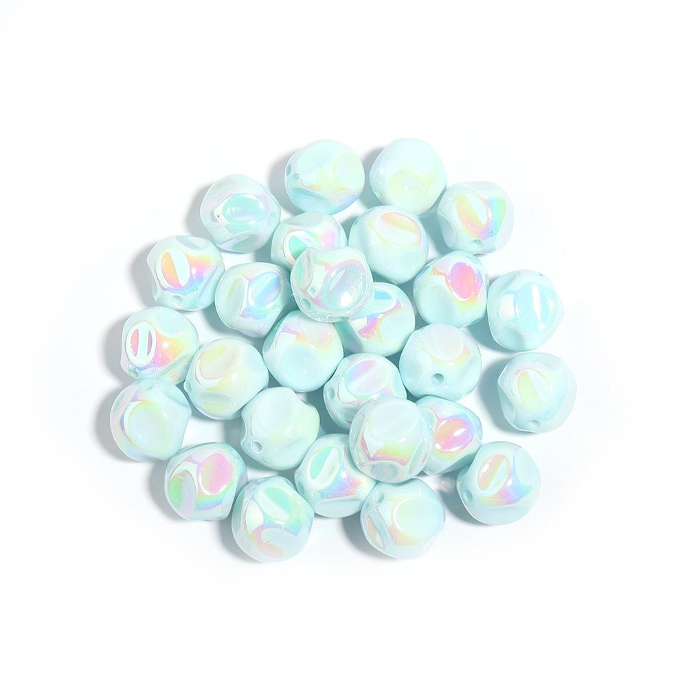 

10Pcs/Lot 16mm Acrylic Beads Color Plated Fig Shaped For Making Bracelet Necklace Jewelry 2.1mm Large Hole Loose Beads синій