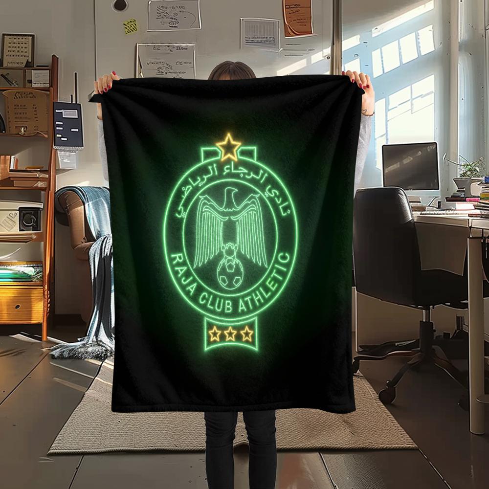 Raja Club Athletic,pattern Flannel Blanket, High quality Comfortable for All Seasons, Home Decor, Warmth and Comfort, Perfect for Gifts.
