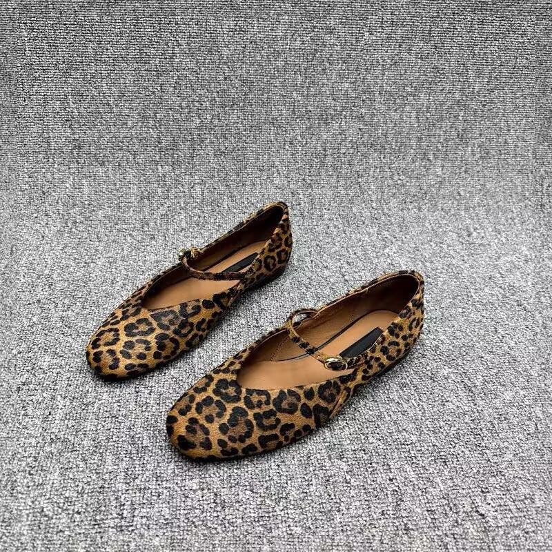 Fashion Mary Jane Shoes Female High Quality Leather Buckle Ballet Shoes for Women Square Toe Flat Cowhide Ladies Single Shoes 2025