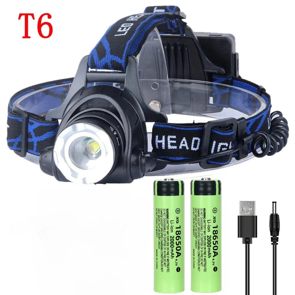 Super Powerful LED Headlamp High Power Long Range 500M Head Flashlight USB Rechargeable Headlight Torch Fishing Hunting Lantern