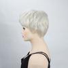 Synthetic Short Wigs With Bangs Lady Silver White Wig for Women Layered Hair for Daily Cosplay Heat Resistant Fibre