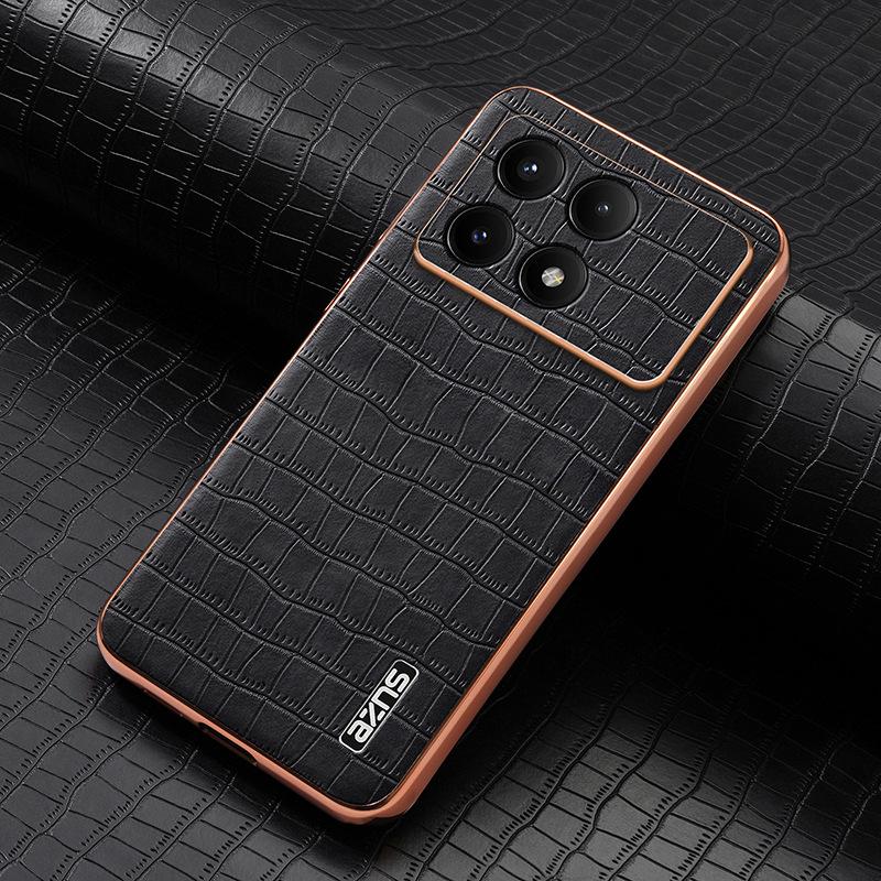 Xiaomi 15 Electroplated Crocodile Pattern Phone Case - Redmi K80/POCO F7Pro Anti-Fall Business Cover