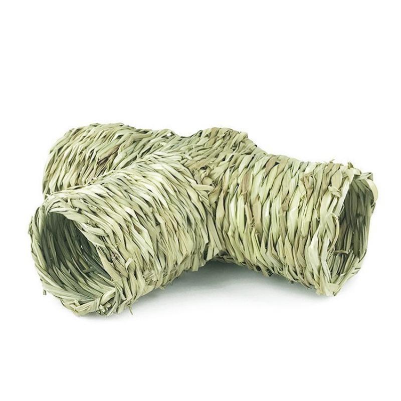 Handwoven Grass Small Pet Tunnel Toy For Rabbit