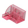 Mesh Pen Holder Multipurpose Sturdy 6 Compartments for Office Classroom Pens black