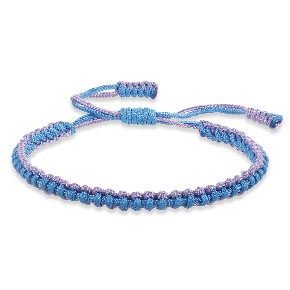 Women's Two-Color Ethnic Knot Bracelet: High-End Handwoven Jewelry