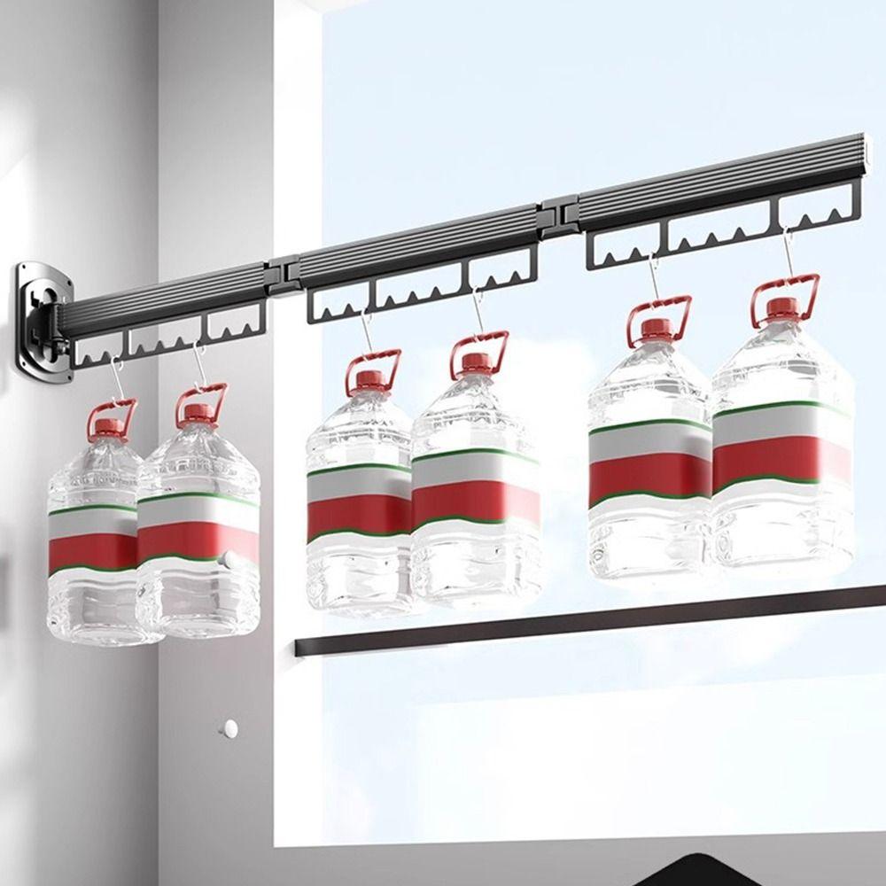 Retractable Folding Clothes Hanger Space Aluminum Cloth Drying Rack Outdoor