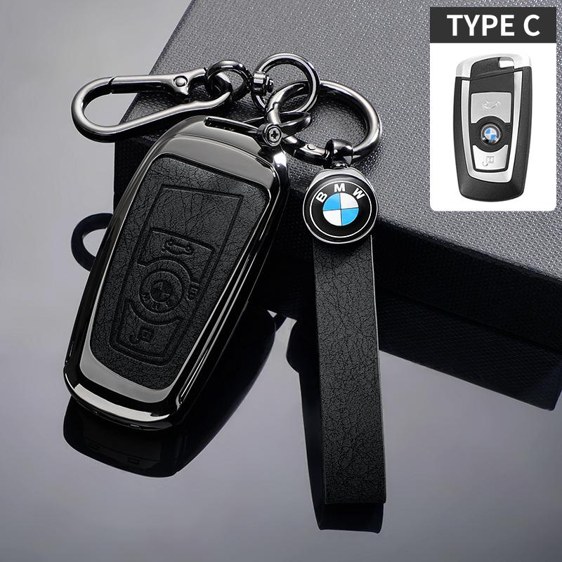 Alloy Leather Car Key Cover Shell Keychain For BMW F20 F30 G20 F31 F34 F10 G30 F11 X3 F25 X4 I3 M3 M4 1 3 5 7 Series Accessories jbvr38