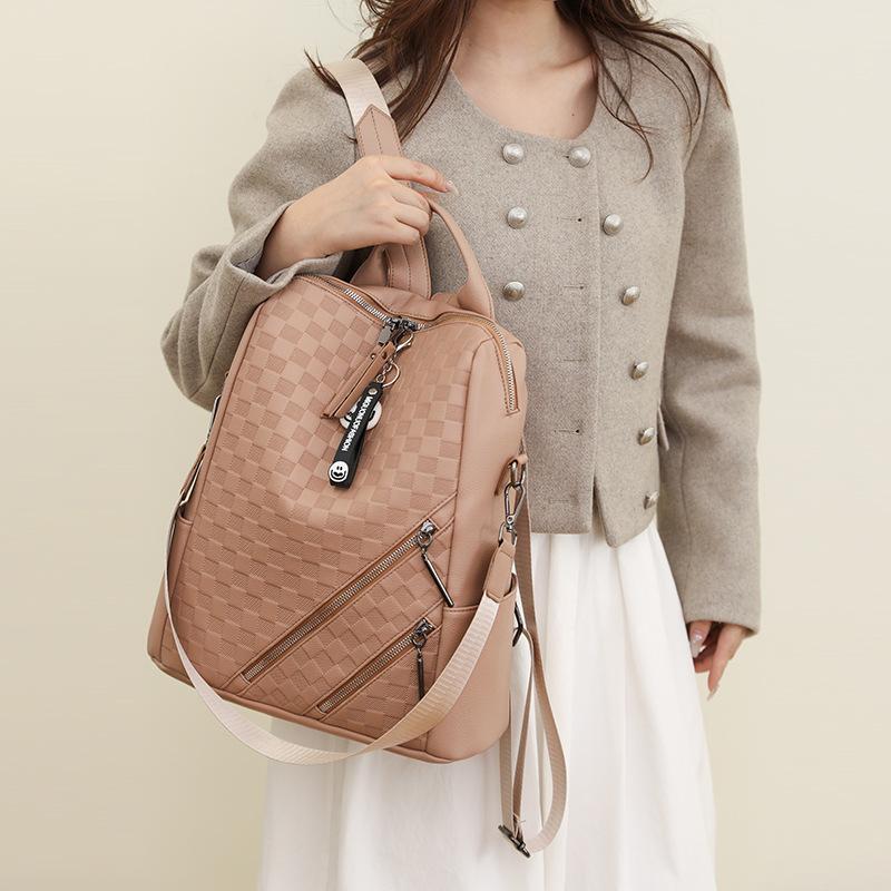 Schoolbag Backpack Women's Premium Sense Bag Commuter 1011 New Women's Leather Large Capacity Computer Backpack Women's Shoulders