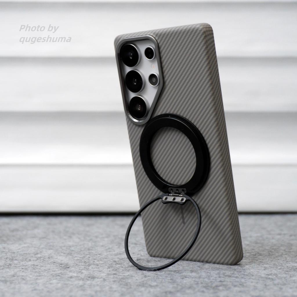 Applicable to Samsung S11UItra carbon fiber pattern magnetic mobile phone case S11UItra metal lens frame anti-drop sheath