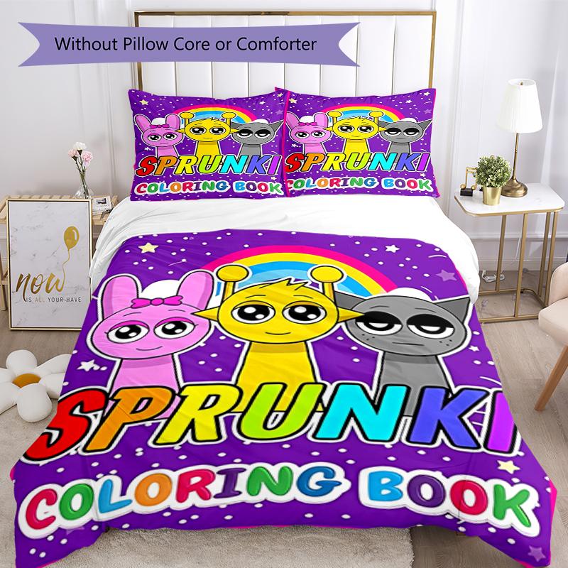 Juego de Ropa de Cama Sprunki de 3 Piezas Funda Nórdica con Cierre Incluye 1 Funda Nórdica y 2 Fundas de Almohada, Suave y Cómodo para Todas las Estaciones.