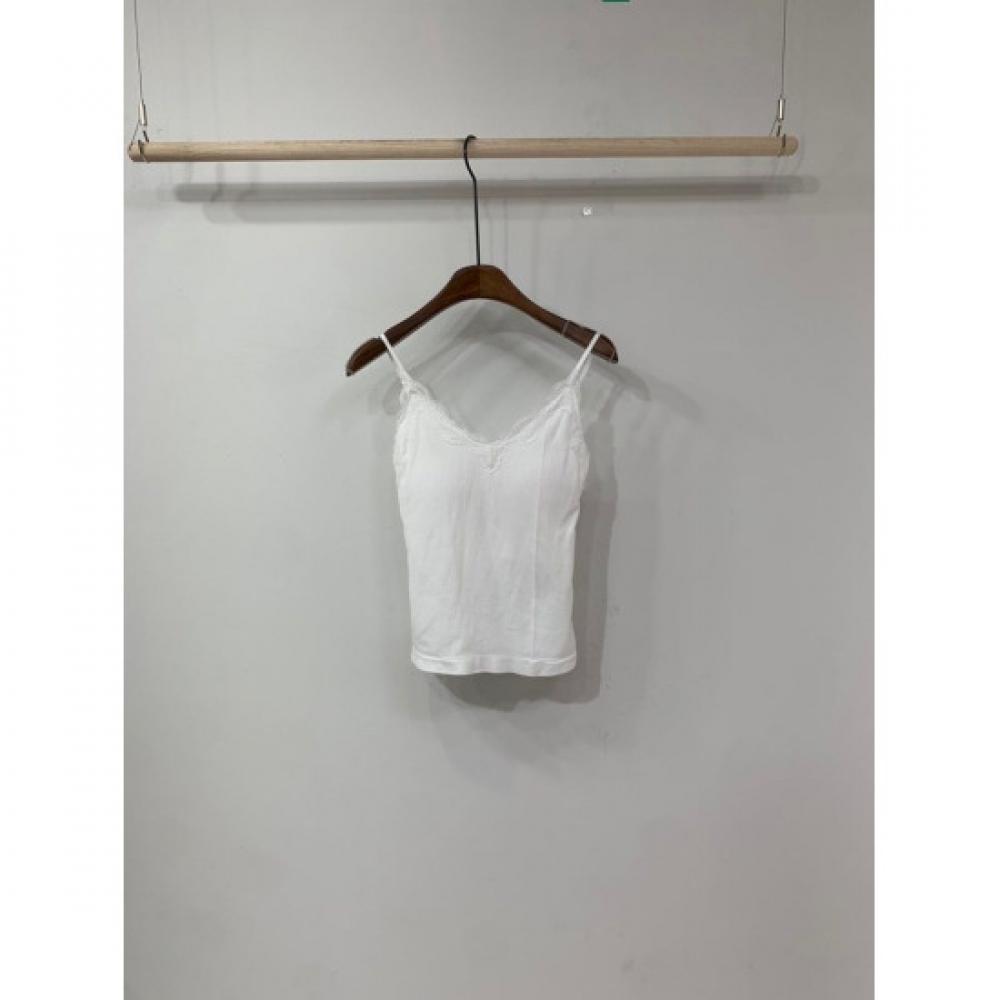 C S In The Room Viga Rib laCe adjuSTable STrap Cami T ShirT 3Color