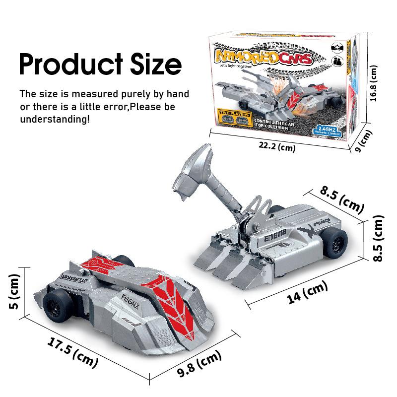 2.4G double combat armored car children s remote control bumper car TK gladiator battle toy