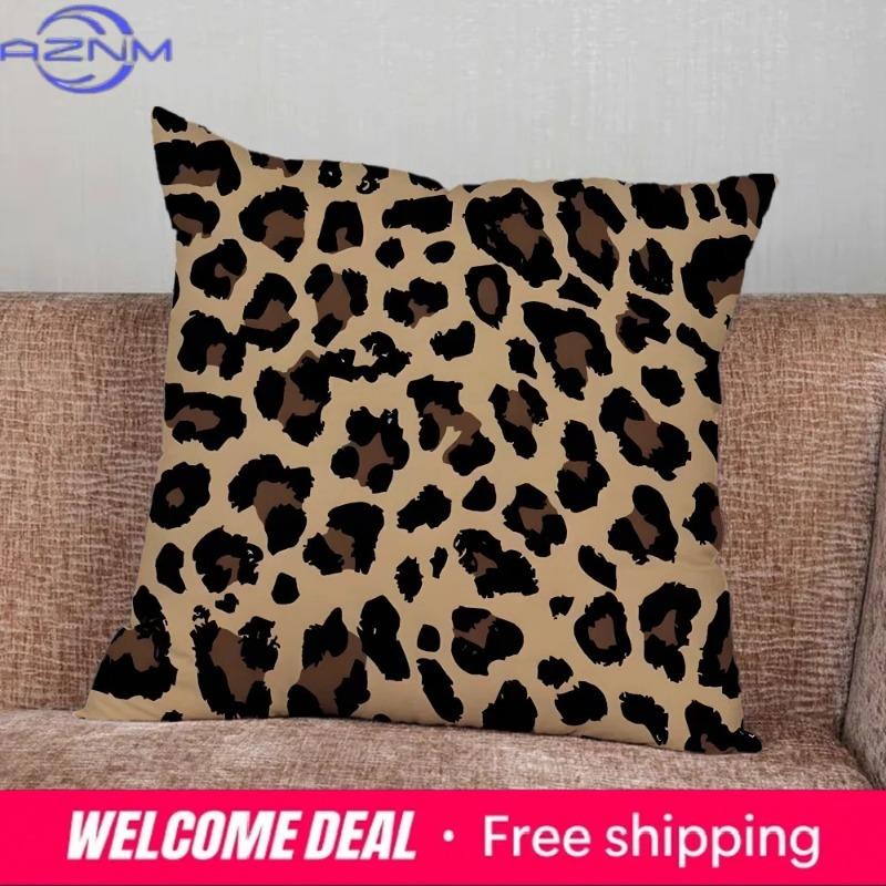 Pink Leopard Pattern Suitable For Home Bedroom Car Office Decoration Living Room Sofa Cushion Cover Pillowcase