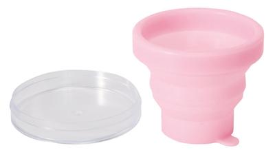 Foldable Portable Mouthwash Light Diameter X Height Cover Is Cup, Pink, W483LP, 7.2cm 1.6cm (when Stored)