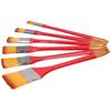6Pcs Flat Brushes Nylon Hair Oil Acrylic Special Painting Professional Tools Red