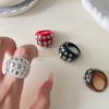 Chunky Irregular Riveted Ring Thick Resin Rings Vintage Geometric Ring Jewelry