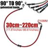 Universal 30cm-220cm 90° Motorcycle Hydraulic Brake Hose Line Cable 10mm Banjo For Suzuki Yamaha Pipe Line Braided Oil Hose Red
