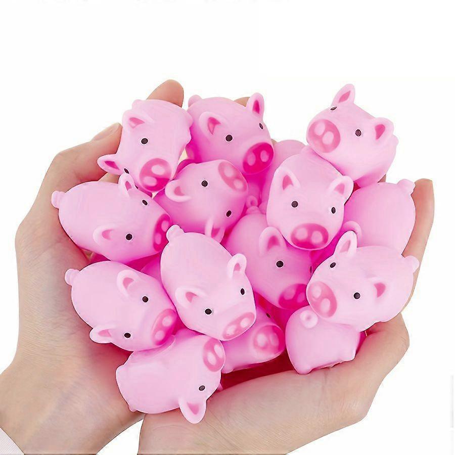 20pcs Adorable Pink Piggy Scream-Out Stress Relief Pig Squeeze Toys Party Supply Kits