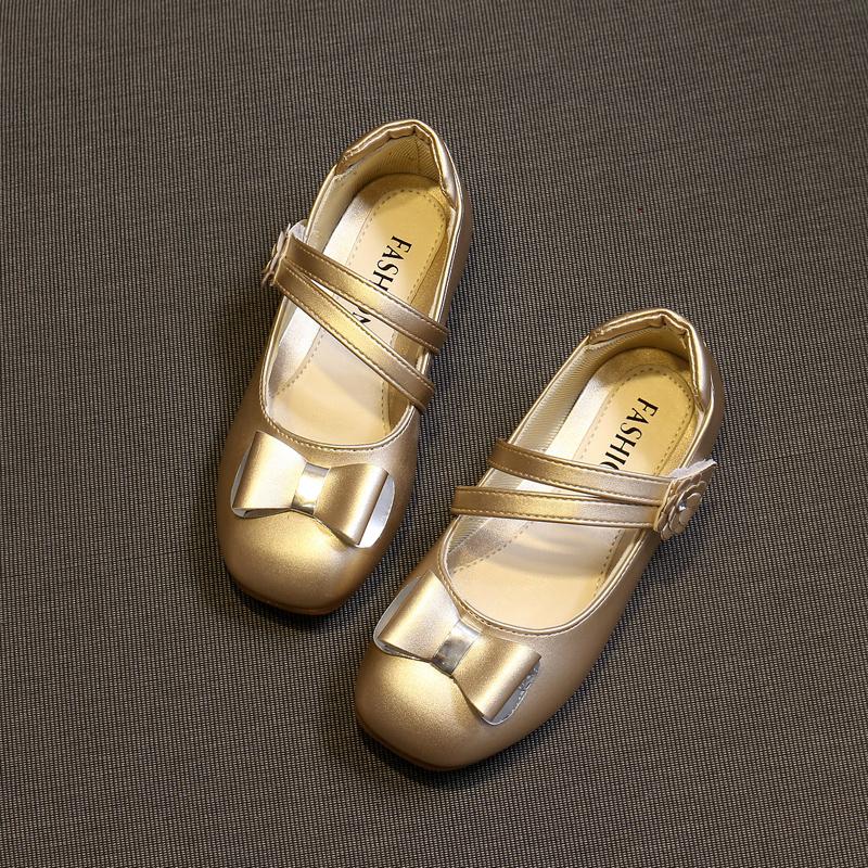 Scarpe da Bambina in Pelle Scarpe per Bambini Principessa Fiocco Scarpe Piatte per Damigella d'Onore Bambini Scarpe Piatte Casual Bambini Tacco Basso Scarpe da Ballo Matrimonio Morbide