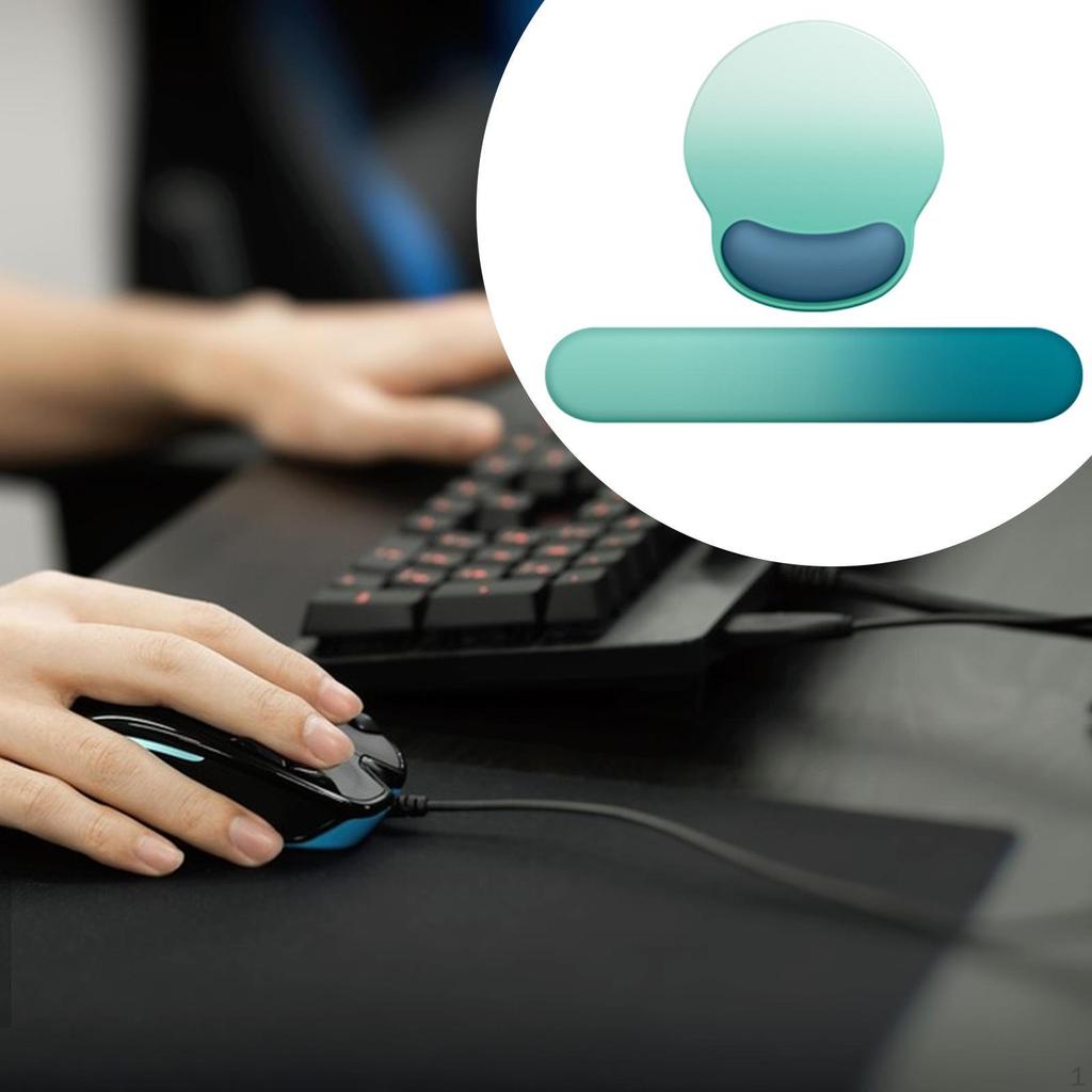 Alfombrilla de Ratón con Soporte para Muñeca Cojín para Gaming Esterilla Ergonómica de Apoyo para Teclado para Oficina Hogar
