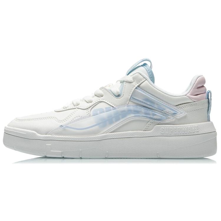 New LiNing Wave Superwave LO Slip Resistant Breathable Lightweight Wear Resistant Skateboard Shoes Women's White Blue AECR004-3