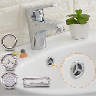 4pcs Sink Overflow Trim Ring Sink Hole Round Overflow Cover Replacement Basin Tidy Overflow Drain Cap Cover for Bathroom Kitchen