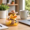 Novelty Duck Gift Yellow Ornament with Mountaineering Gear, Outdoor Explorer Theme Decorative Decor Figurine, Synthetic Resin Statue for Desktop
