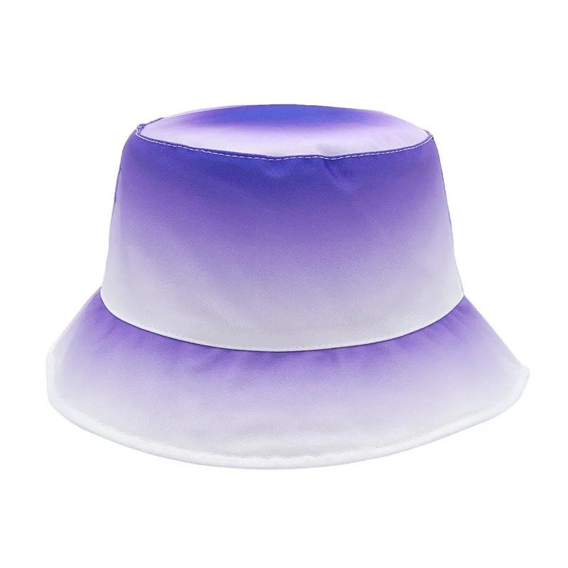 New Unisex Gradient Fisherman Hat Fashion Women Beach Sunscreen Bucket Hats Men Outdoor Panama Cap Summer Breathable Sun Caps