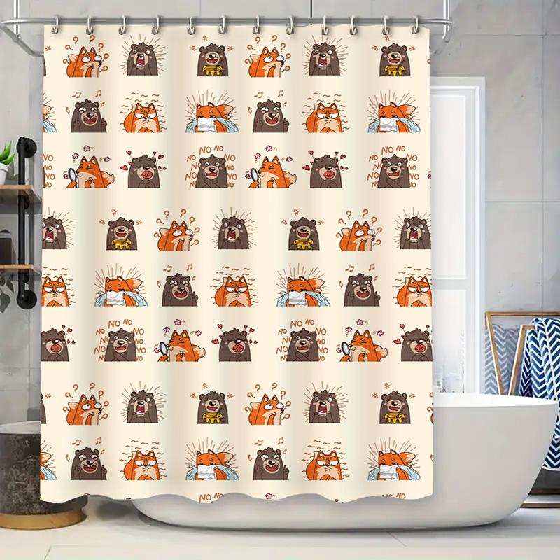 

Colorful Shower Curtain Bathroom Decor Modern Abstract Print Polyester Fabric Waterproof Rainproof Shower Curtain Set For Home L W60H190(CM)-1 Pcs