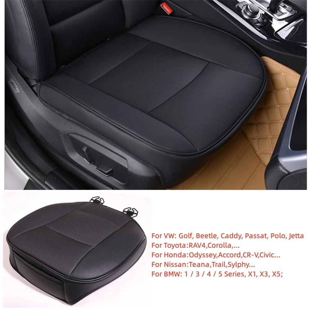Usa Black Pu Leather Car Sedan Driver Front Seat Cover Cushion Pad Protector Mat