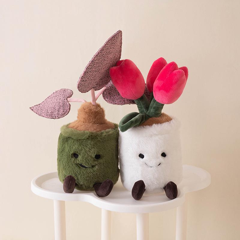 Polaris Green Plush Plant Doll - Colorful Taro Monstera Leaf Desktop Ornament