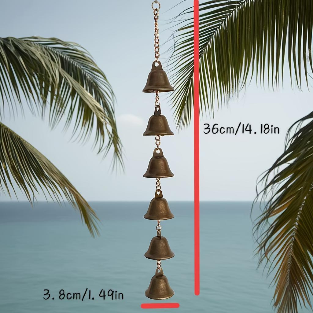 [Artisan Wind Chime] Handcrafted Rustic Iron Wind Chime - Handmade Metal Bell with Decorative Chain | Outdoor Garden & Wall Hanging Ornament