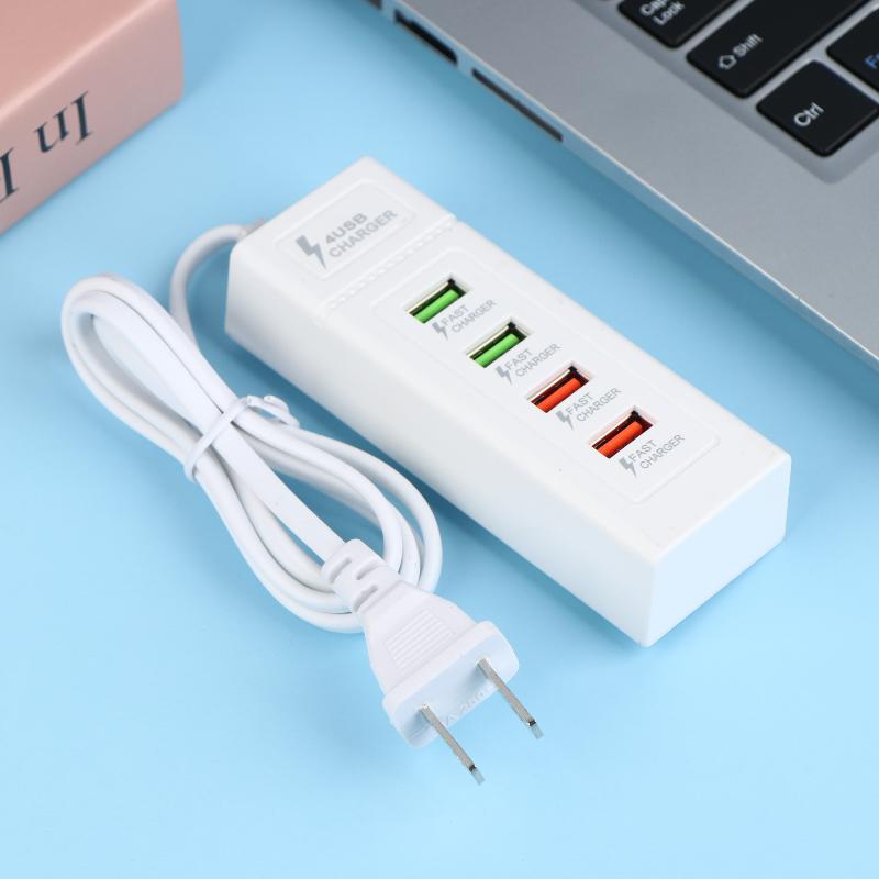 4 Ports Usb Quick Charger Charging Usb C Charger Power Strip Multi Splitter Adapter Portable Travel Charger
