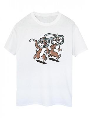Womens/Ladies Chip Â´n Dale Glasses Cotton Boyfriend T-Shirt