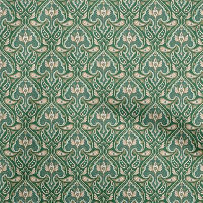 Cotton Flex Forest Green Fabric Asian Block Quilting Supplies Print Sewing Fabric By The Yard 40 Inch