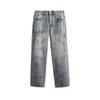 American retro ink splashing tie-dyed jeans men's and women's spring and autumn high street vibe style pants high-end straight pants