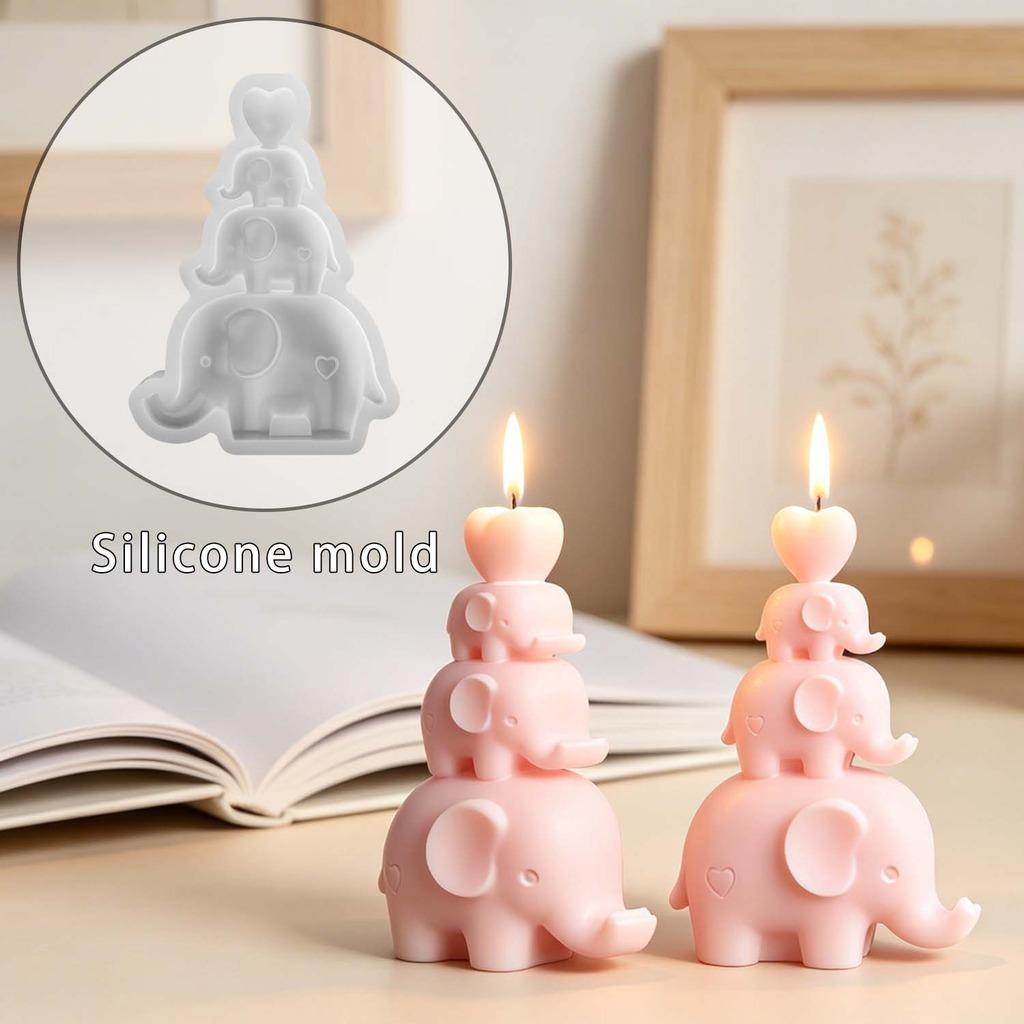 Heart Elephant Mold Flexible Candle Mold Diy Candle Mold Vivid For Diy Crafting Teaching Activities Home Decoration