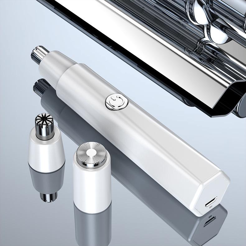 

Триммер для носа и ушей для мужчин 2021 года — мини-бритва для носа, бакенбард и ушей 2-in-1 Nose Trimmer + Shaver белый