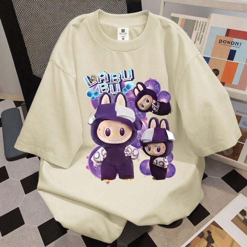 

LABUBU Women Printed Summer Loose Tshirt Blouse Short Sleeved T-shirt Plus Size Casual Clothes XXL