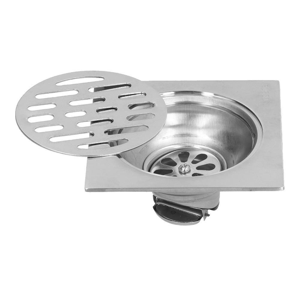Square Floor Drain 304 Stainless Steel Shower Drain Efficient Floor Strainer Laundry Room