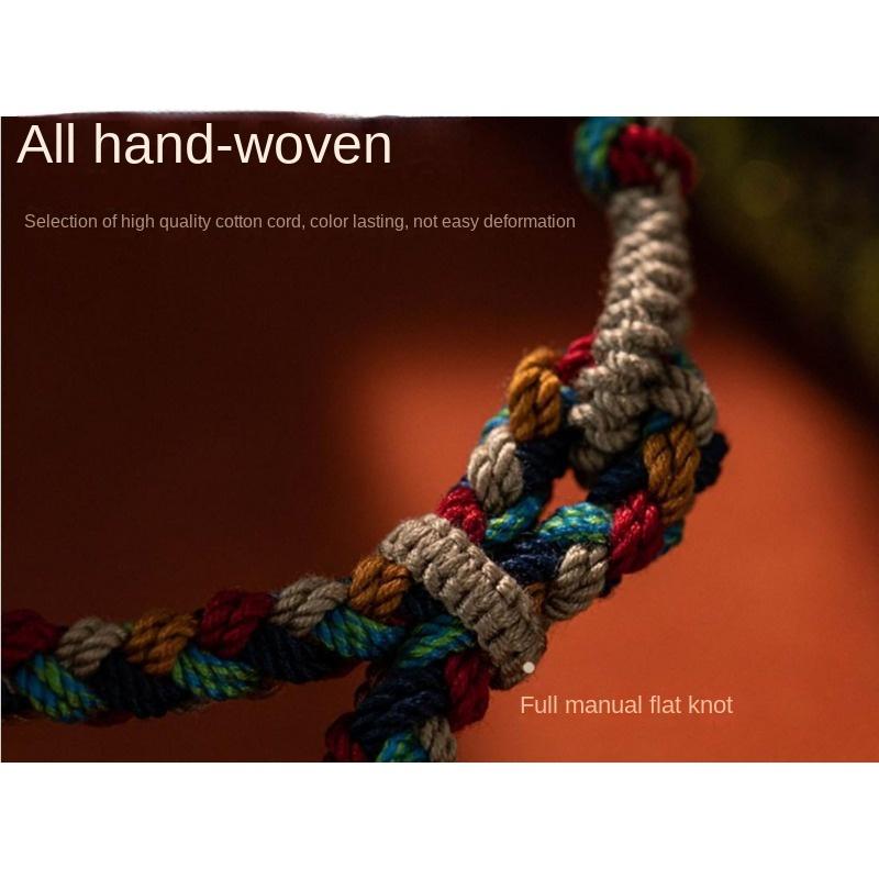 Hand-woven Colorful Hand Rope Plain Rope Hand Rubbing Cotton Bracelet Jewelry Ethnic Style Bracelet Adjustable Gift