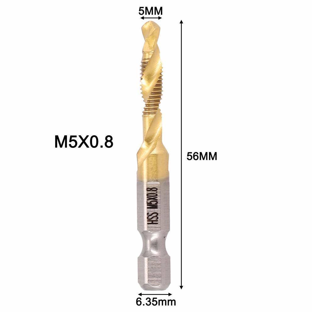 1pcs Hex Shank Metric Tap Gold Hole Tapping Chamfering In Titanium